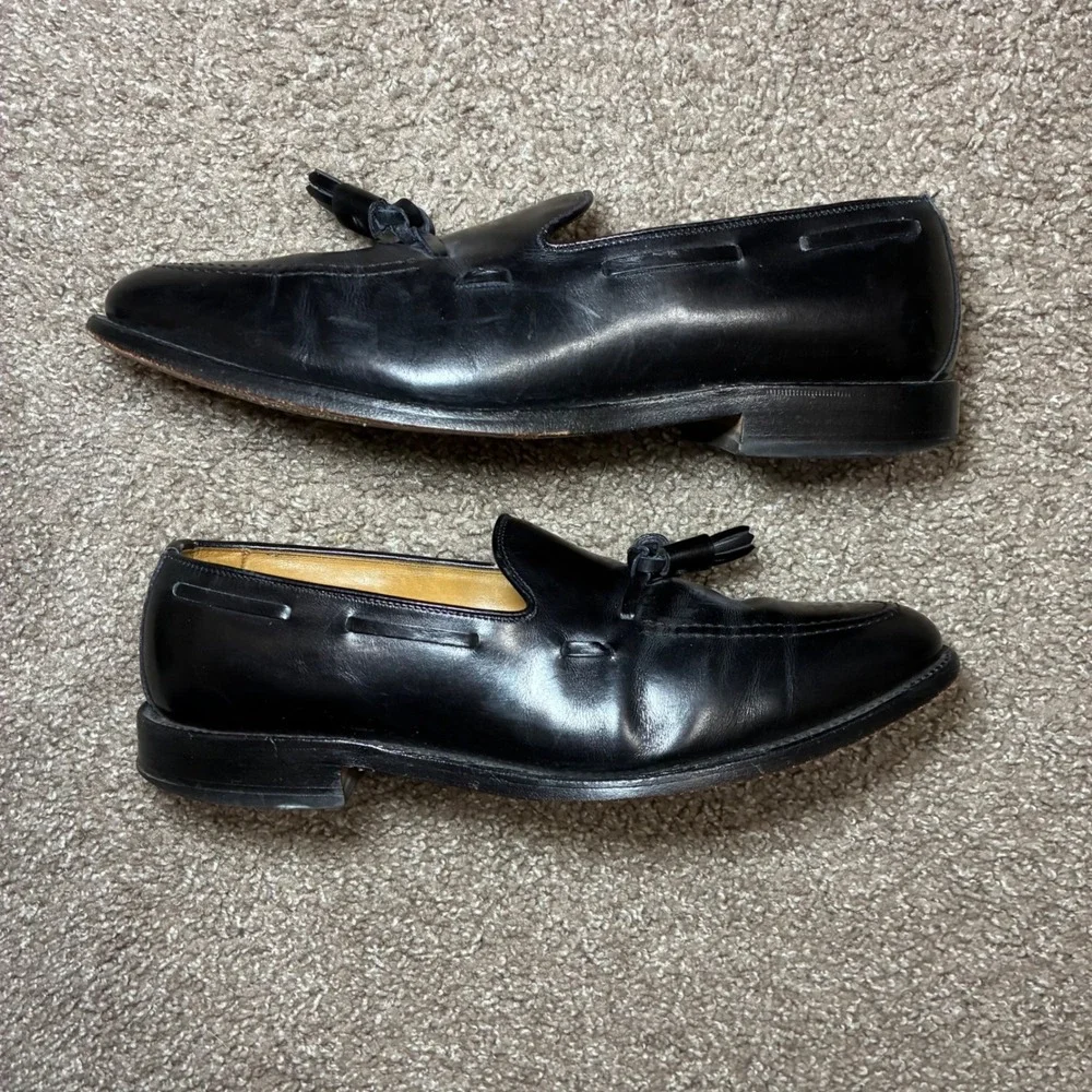 Allen Edmonds Grayson Leather Tassel Loafers Mens 10 B Black Preppy Business